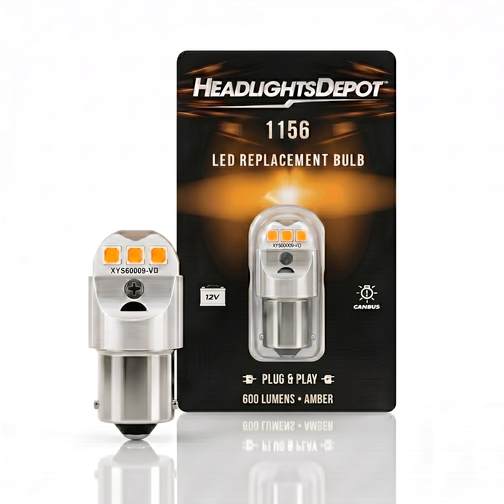 1156 Amber 600 Lumen LED Single Bulb