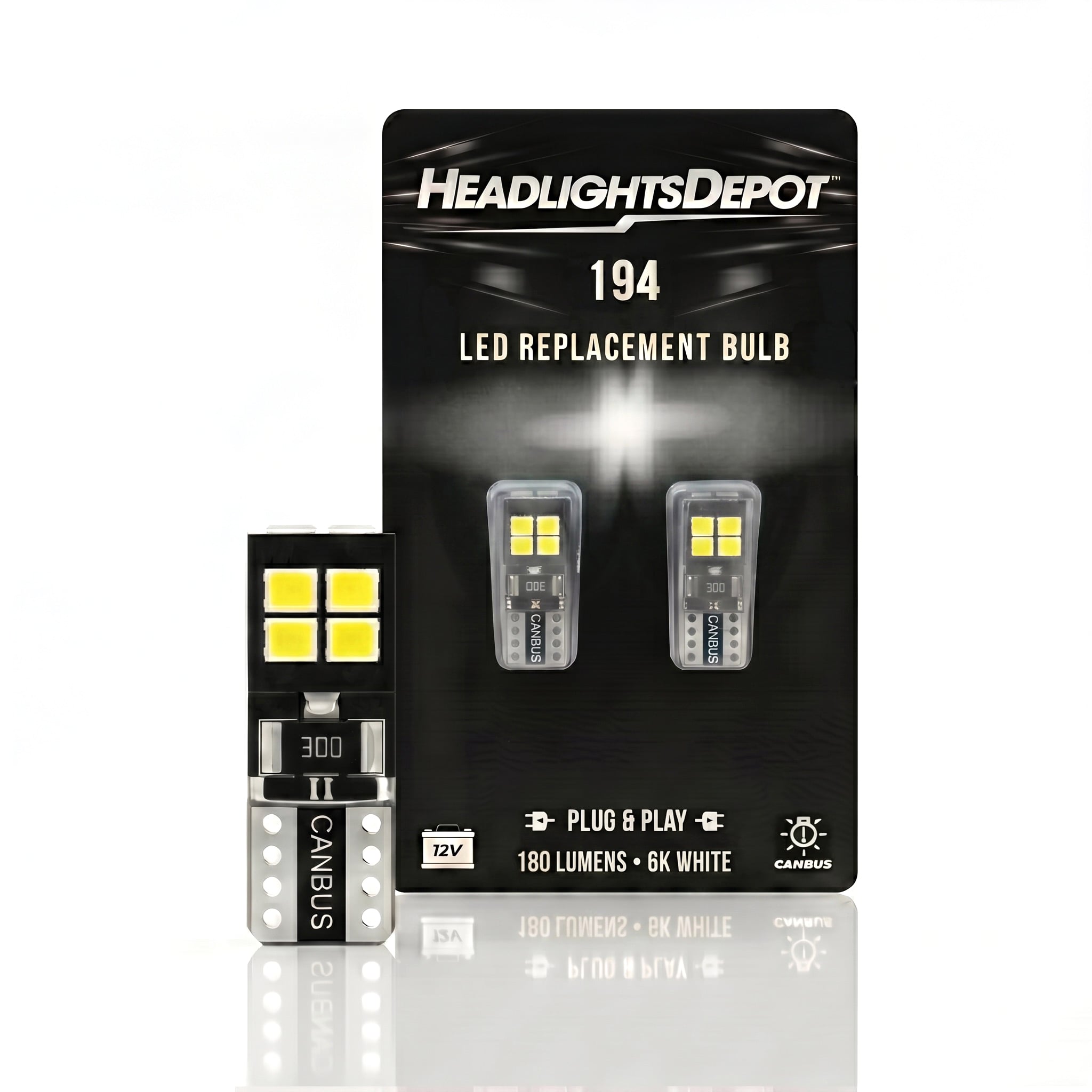 194 White 180 Lumen LED Two Bulb Set