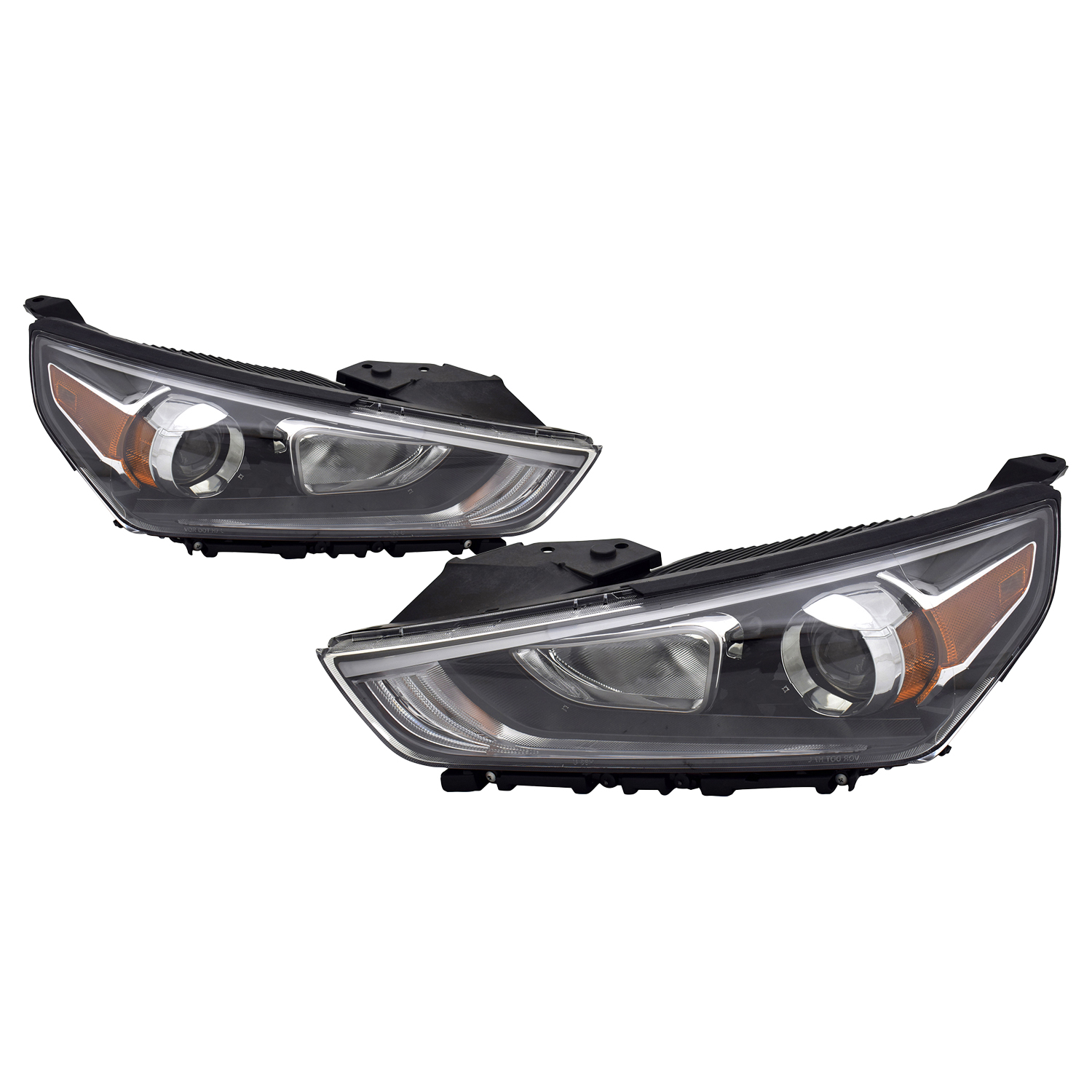 Left Driver Side Halogen Headlight Assembly For 2020-2023 Hyundai Venue – HB3 Bulb Included, Black Housing, Clear Lens