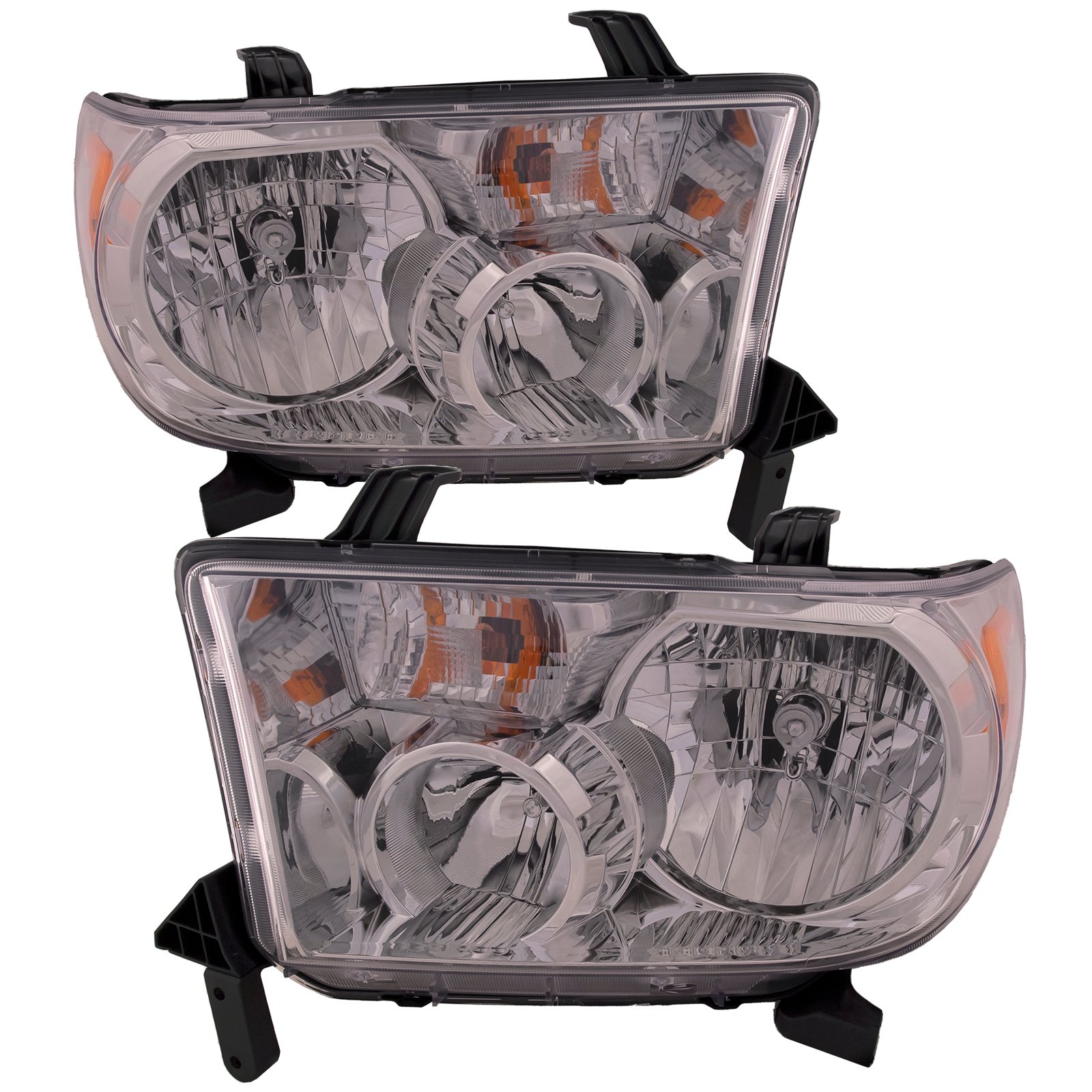Headlights Set With Level Adjuster CAPA Certified Left Driver Right Passenger Pair Fits 2009-2013 Toyota Tundra