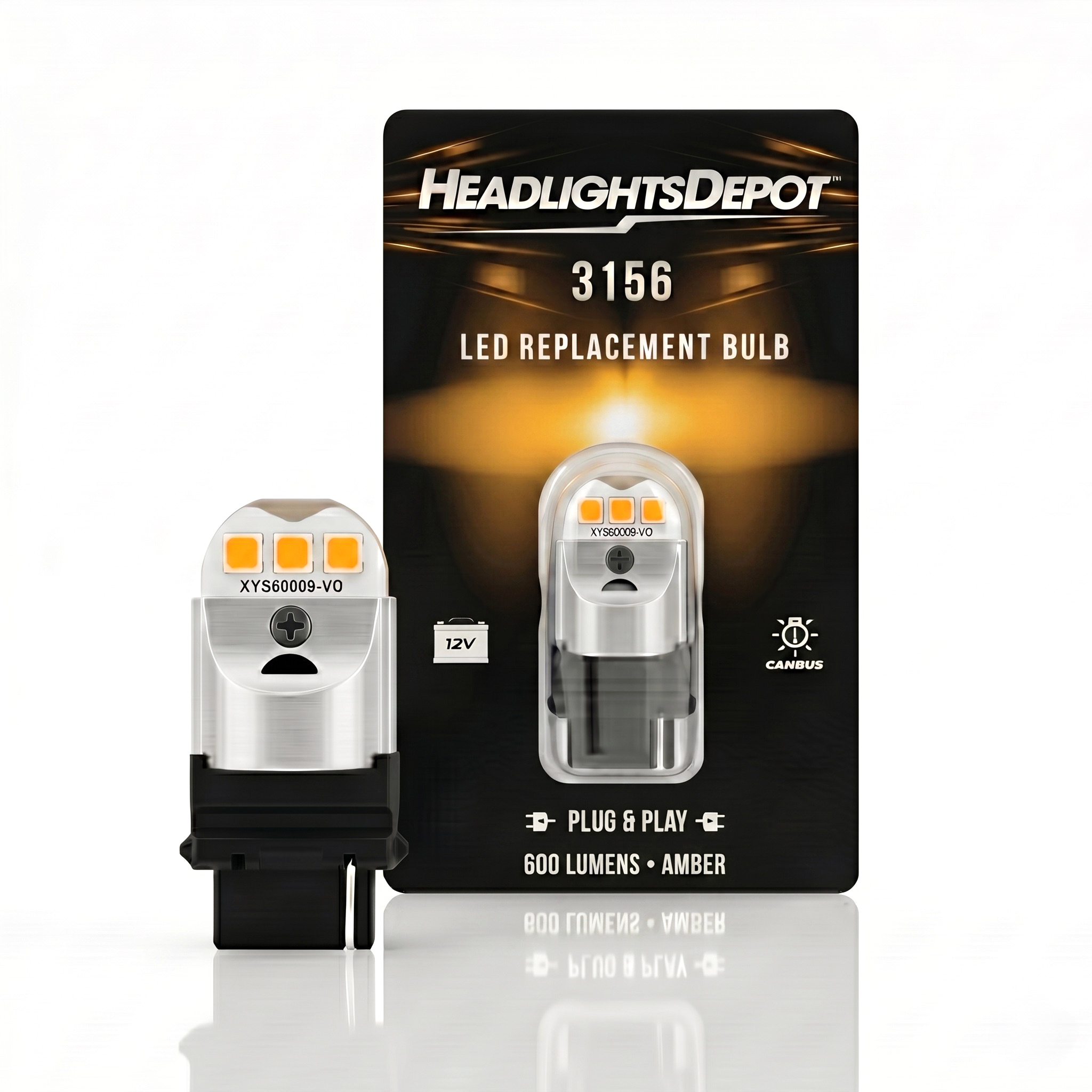 3156 Amber 600 Lumen LED Single Bulb