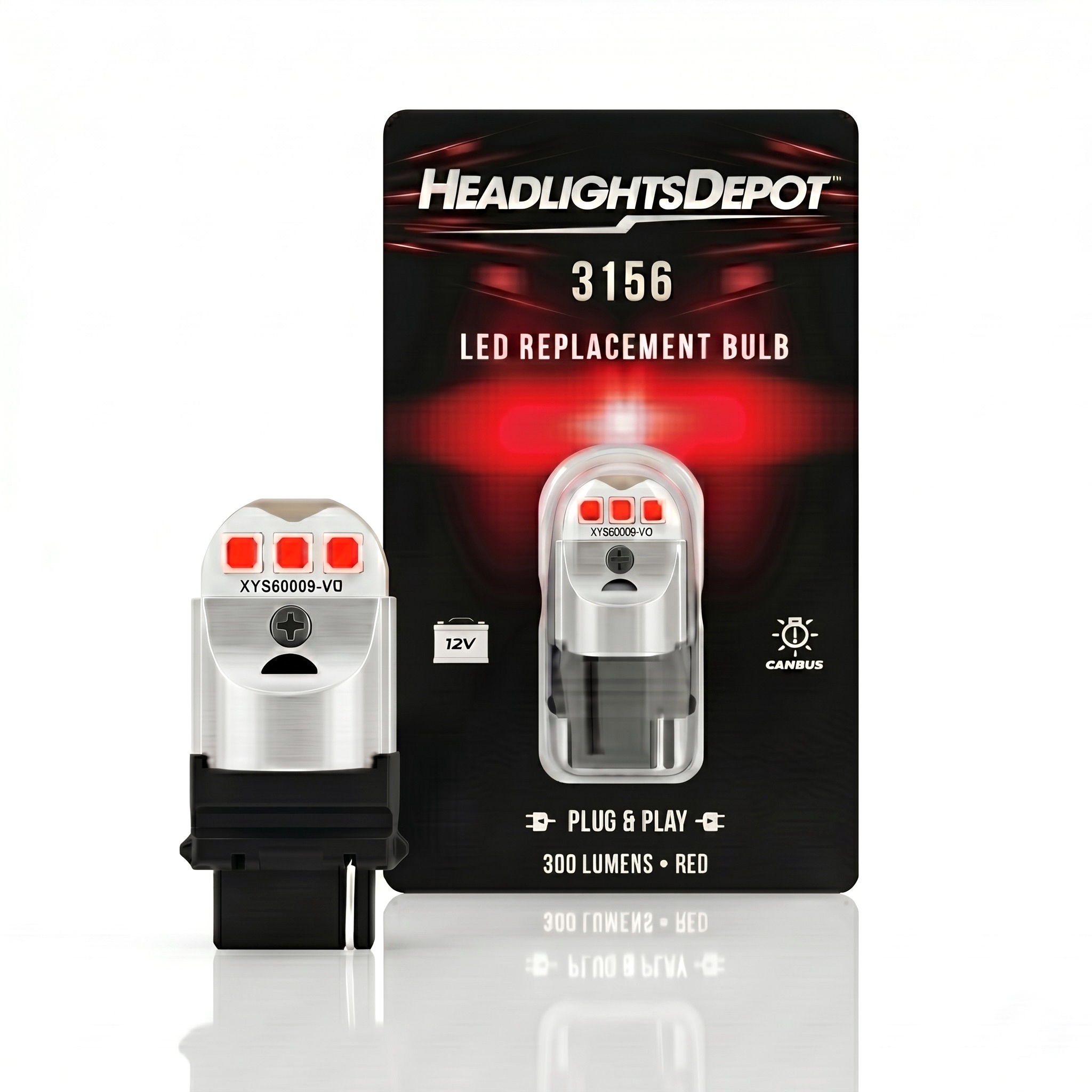 3156 Red 300 Lumen Single LED Bulb