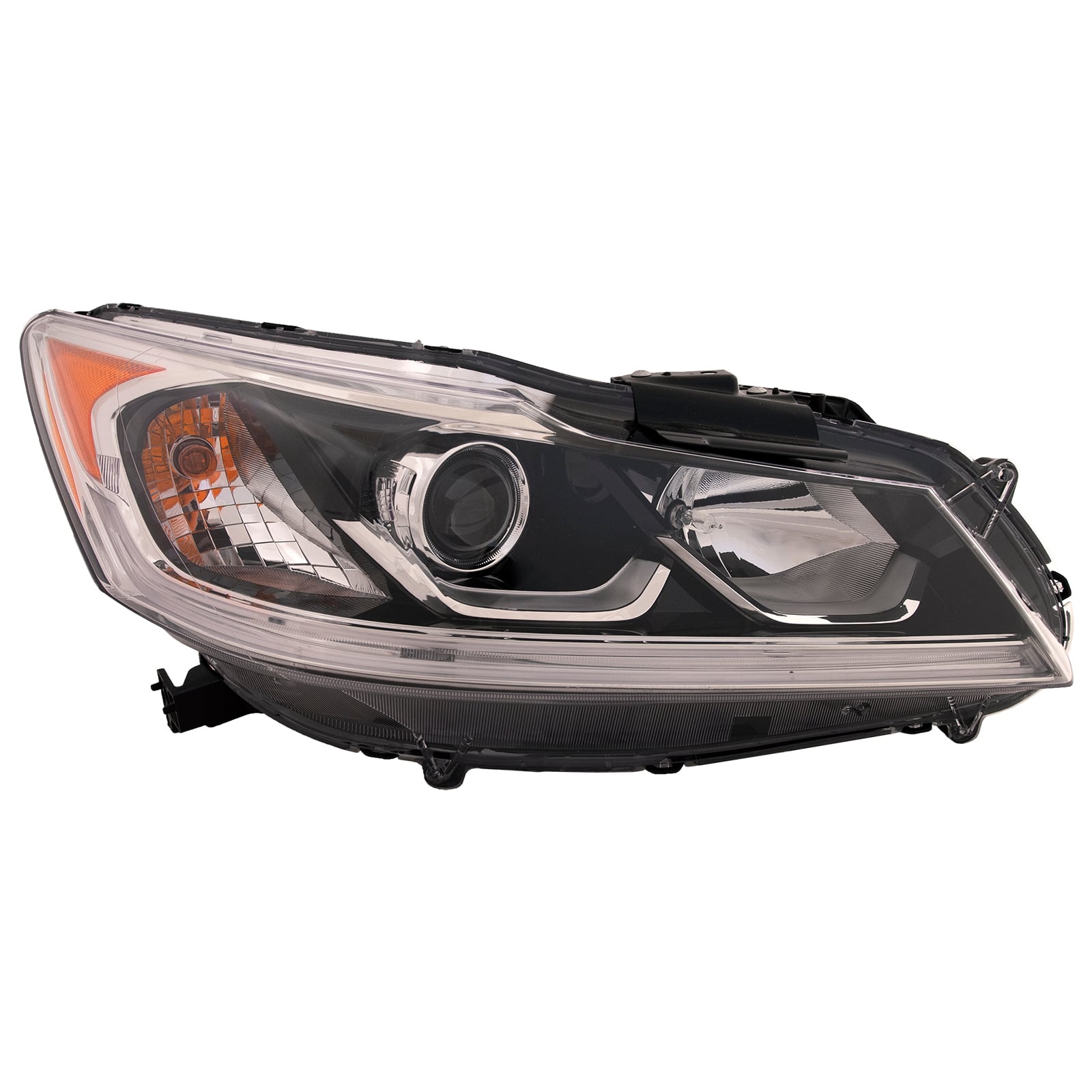 Pair Of Halogen Headlights For 2016-2017 Honda Accord LX (4-Cyl 2.4L) - Includes Bulbs, DOT/SAE Certified, Direct Fit