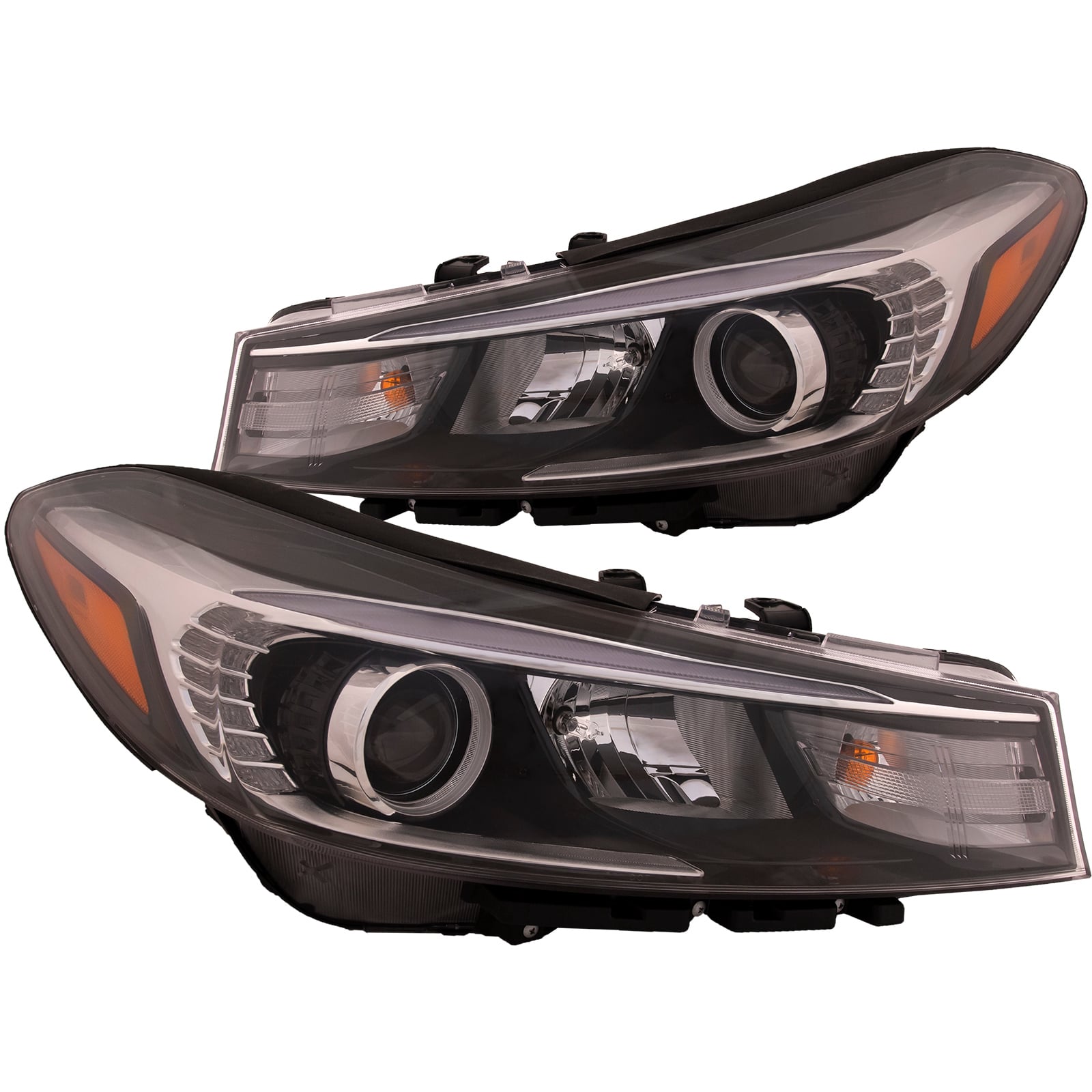 Headlights Set HID/Xenon CAPA Certified Left Driver Right Passenger Pair Fits 7/16-2018 Kia Forte/Forte5