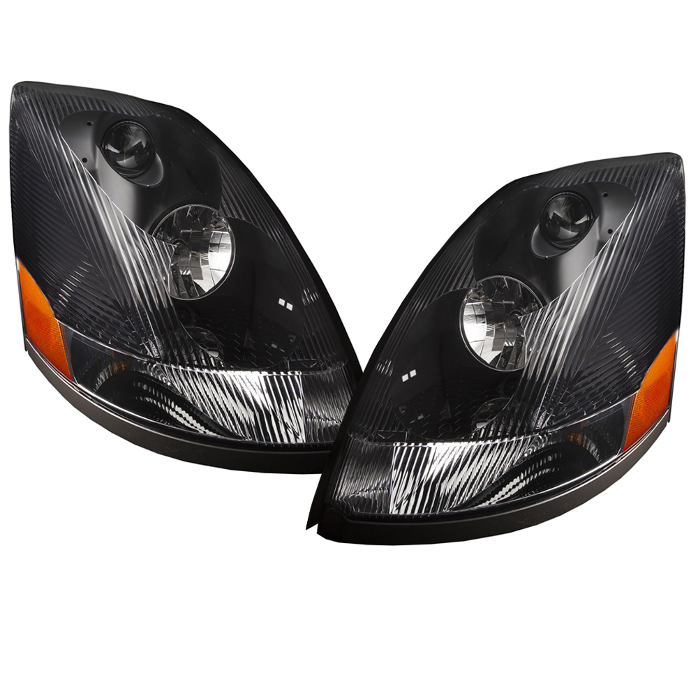 for Volvo VNL New Headlight Headlamp Black Bezel Aero Lens