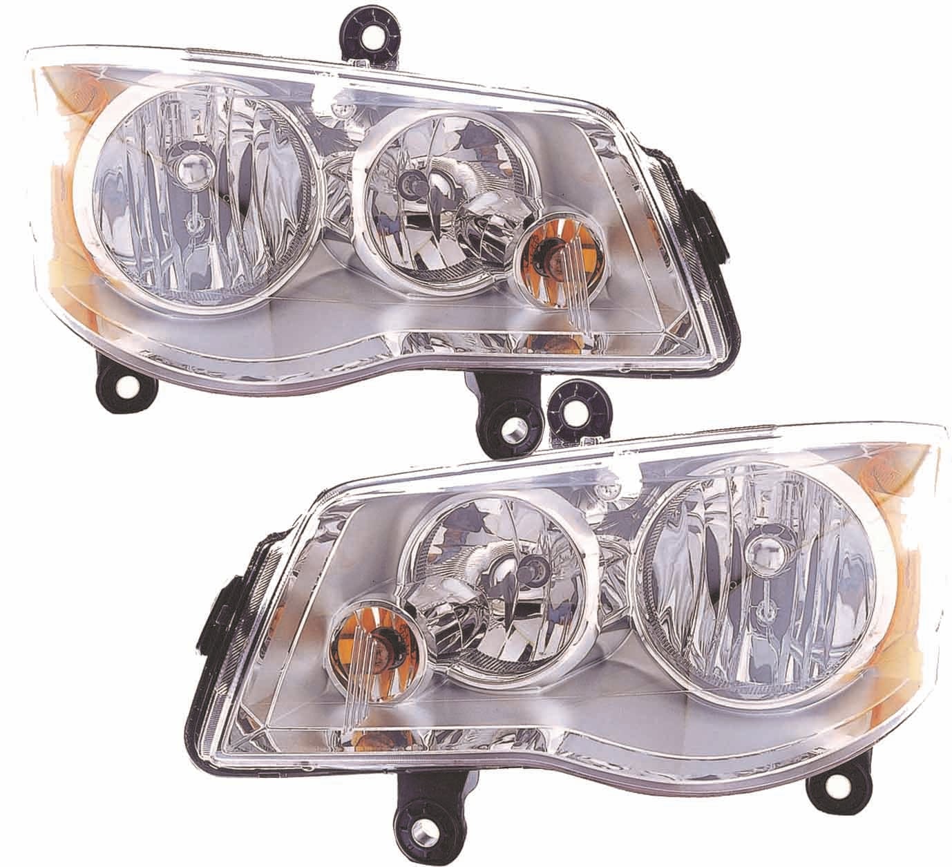 Headlights Set Fits Chrysler Town & Country 08-16 Pair CAPA 