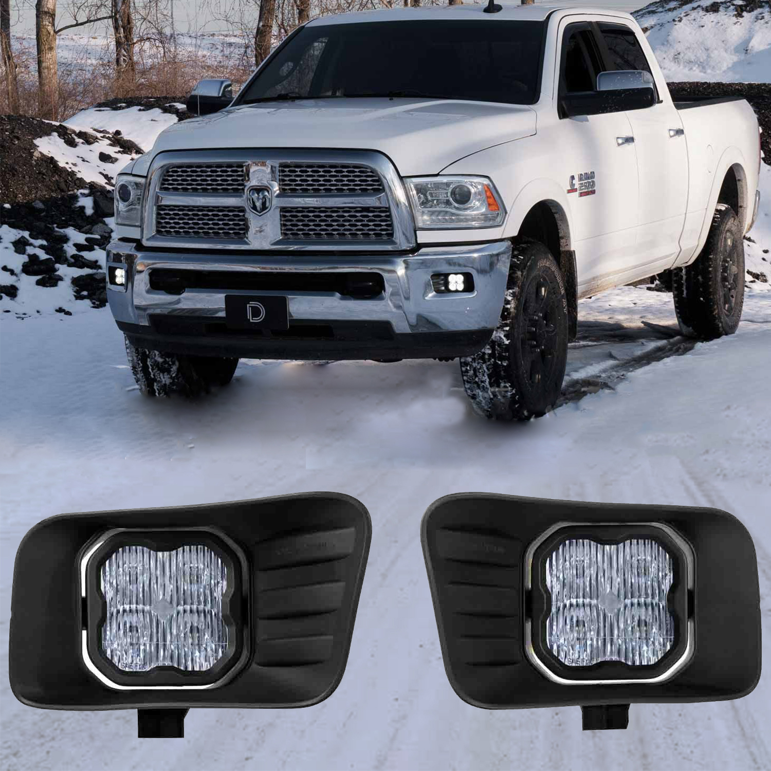ram 1500 fog light pods CJC Built 3rd Gen 2003-2009 Dodge Ram Baja Designs Fog Light Kit