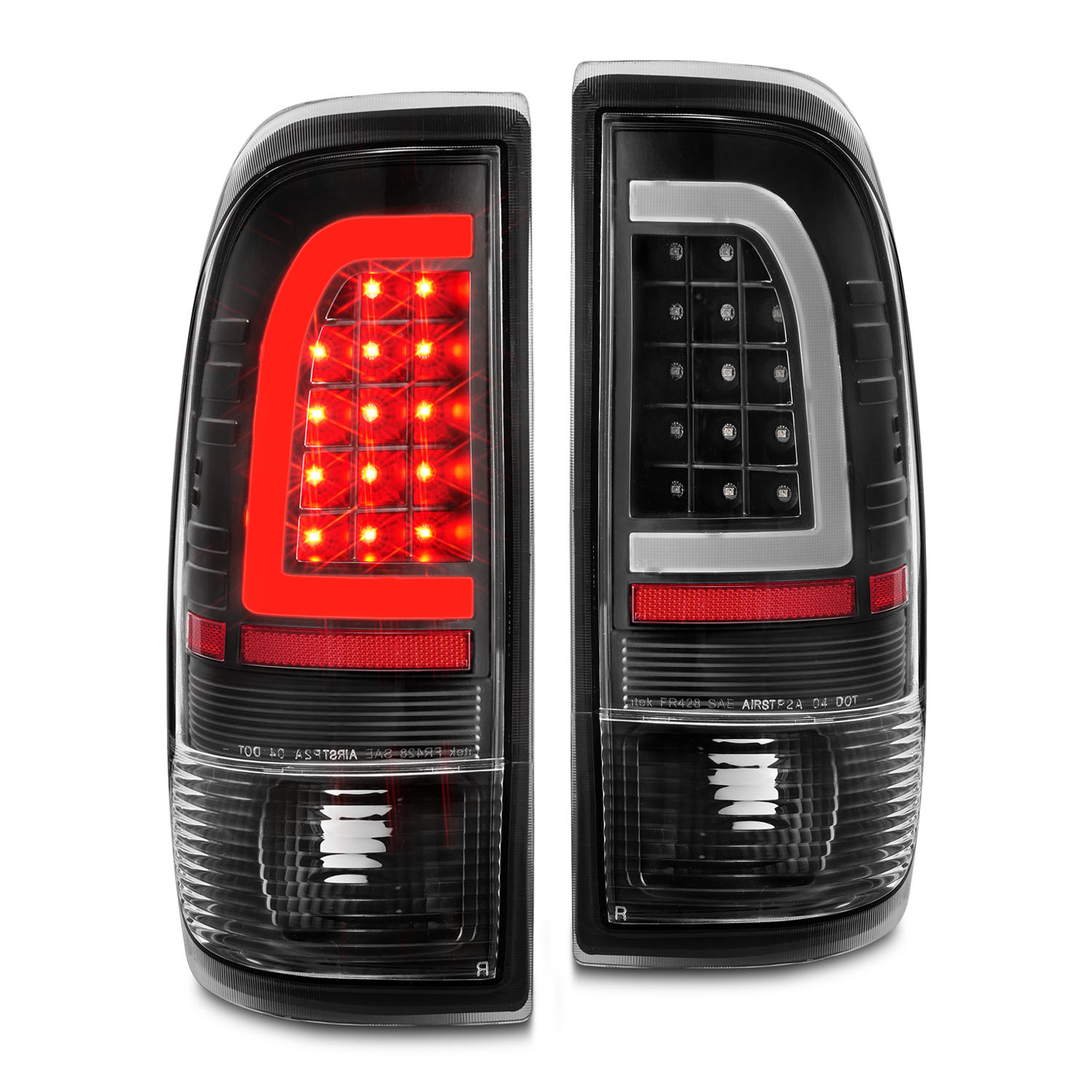 Motor Elements Clear & Red Halogen Tail Light – Passenger Side For 1997-2007 Ford F-150 F-250 (Regular & Extended Cab), Replaces F85Z13404CA