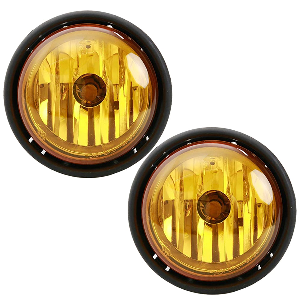 Fog Lamps Set Halogen w/Amber Lens Left Right Pair Fits 2000-2008