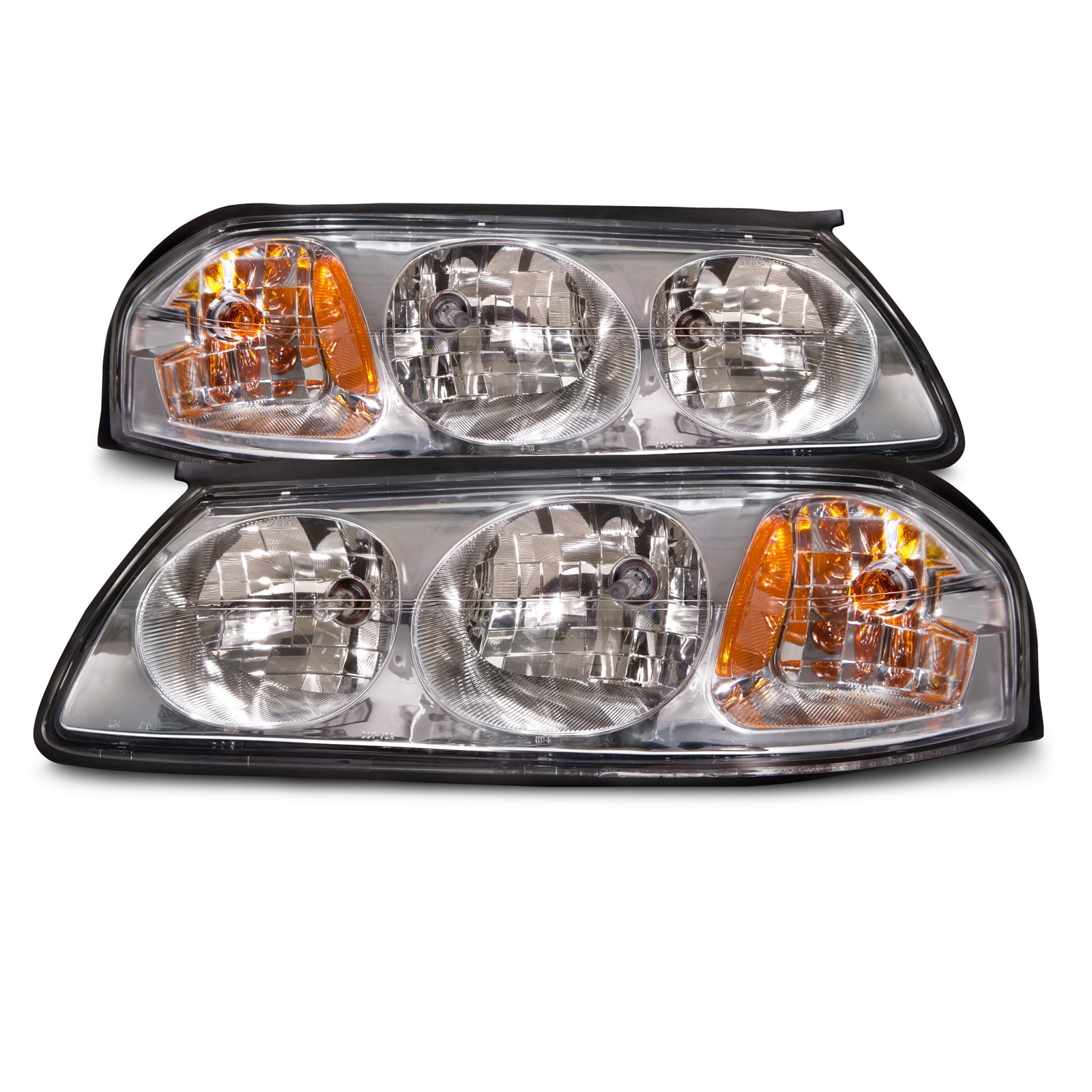 2000-2005 Chevrolet Impala Chrome Headlights Set w/Performance Lens, image size:1600x1600
