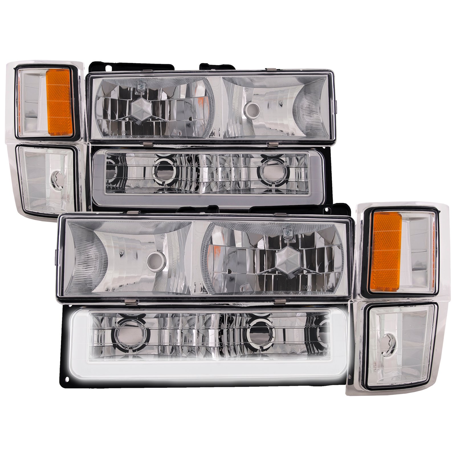 Headlights Depot 8893 GMC Sierra / Yukon Performance Headlights (Set