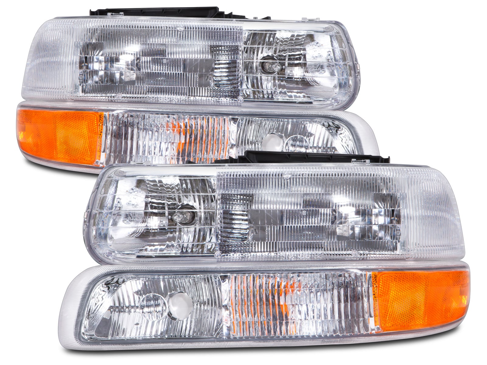 Headlights Fits Chevrolet Silverado 1500 HD 2500 3500 Suburban Tahoe Includes Left Driver and Right Passenger Side Halogen Lamps