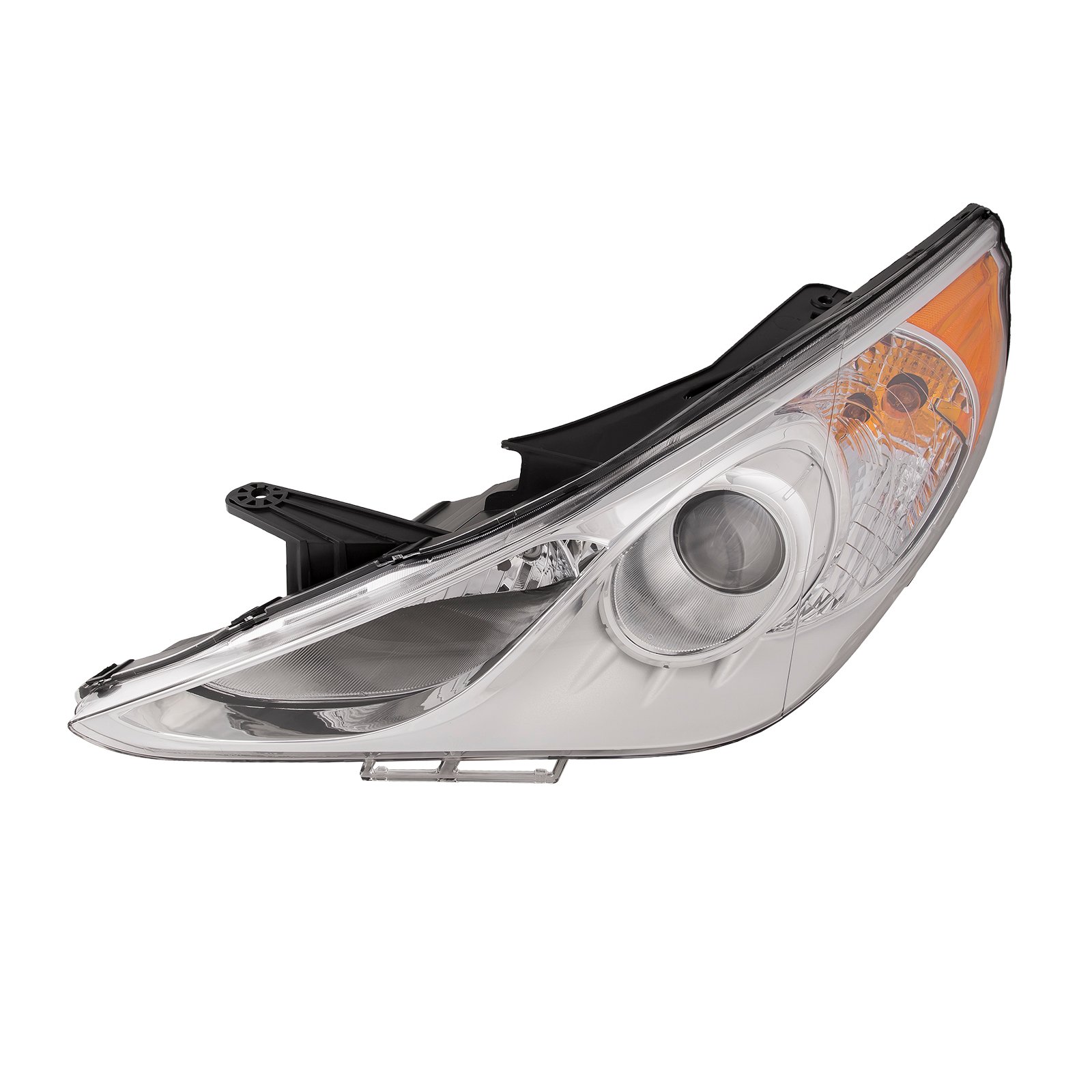 AUTOSAVER88 Headlight Assembly Compatible with Sonata 2011-2014 EXCLUDING Hybrid Black Housing