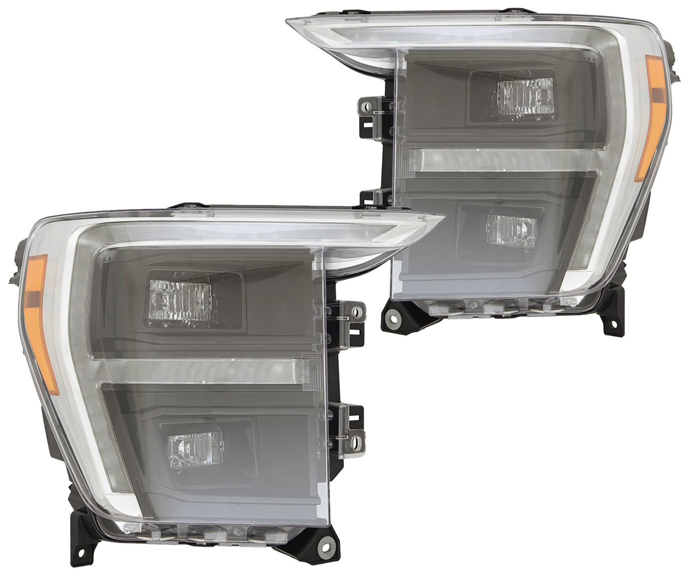 Headlights Depot 2021-2023 Ford F-150 Full LED Performance Headlight Set With DRL