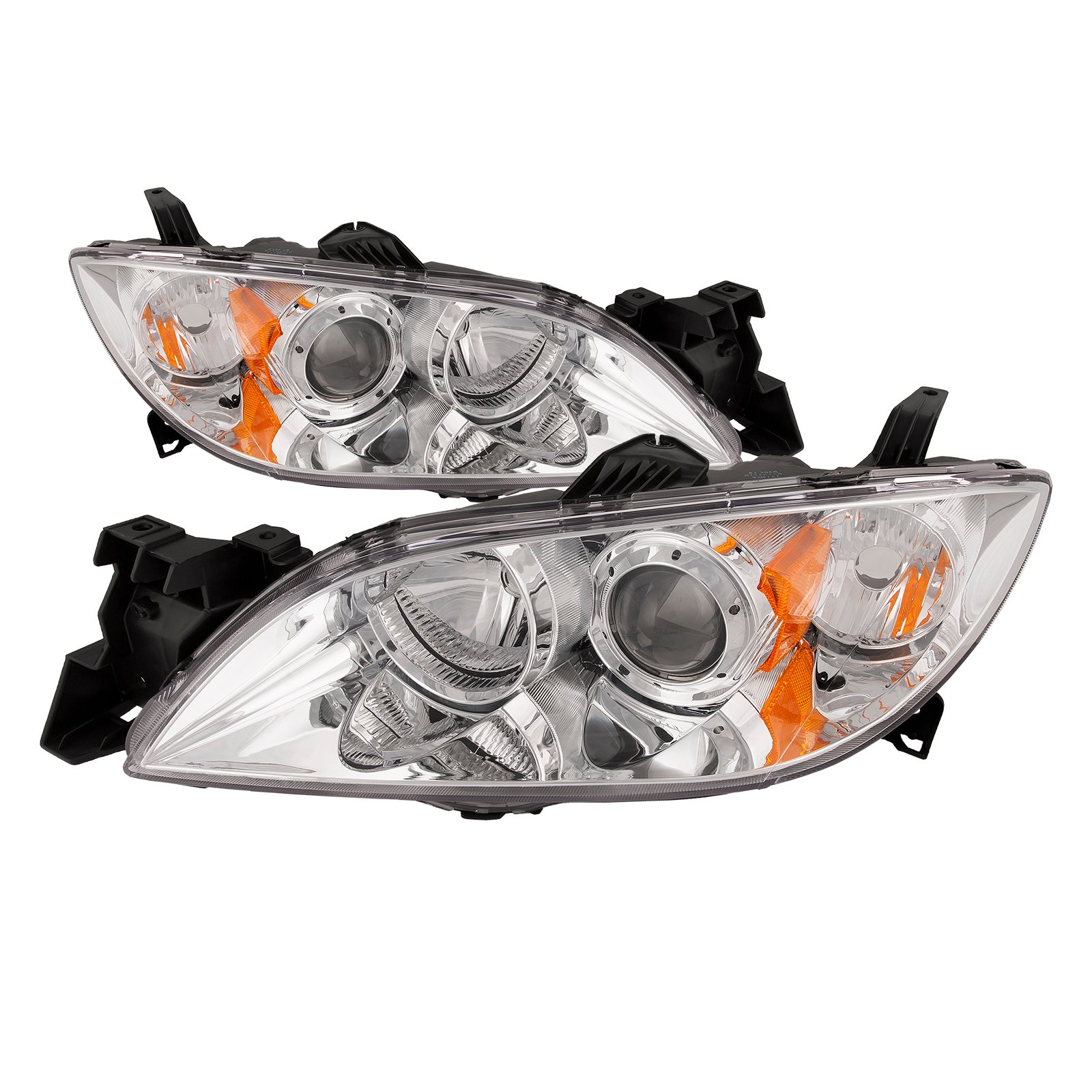 -Black 100W Halogen 6 Inch Driver Side with Install Kit Post Mount Spotlight Larson Electronics 0909P4R4CRS 2006 Mazda 3 Hatchback 5DR