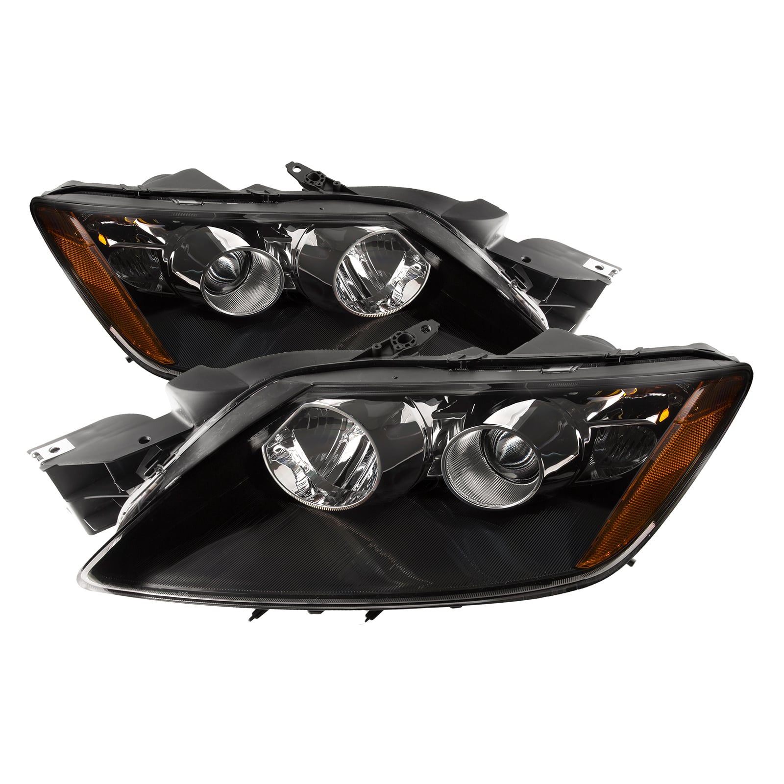 PERDE Headlight Set Fits 2007-2011 Mazda CX-7 Halogen Black Housing with Performance Lens
