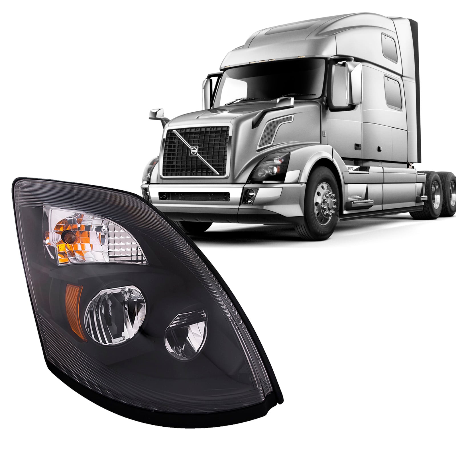 Passenger Side Front Bumper Cover For Volvo VNL 2018-2024 – OEM Style Black Plastic Replacement