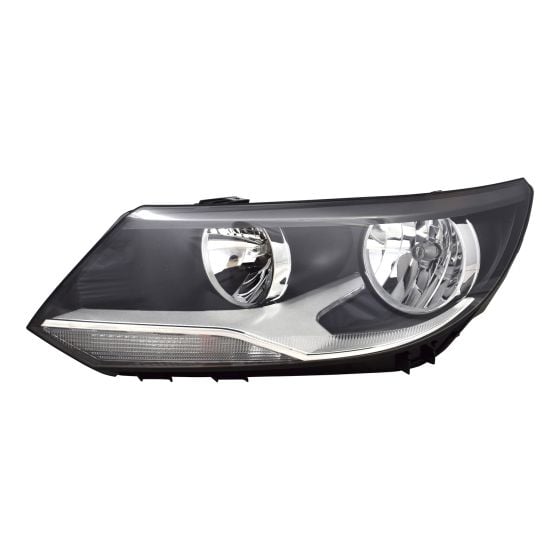 Halogen Headlight Assembly (Left/Driver Side) For Volkswagen Passat 2012-2015, Black Housing