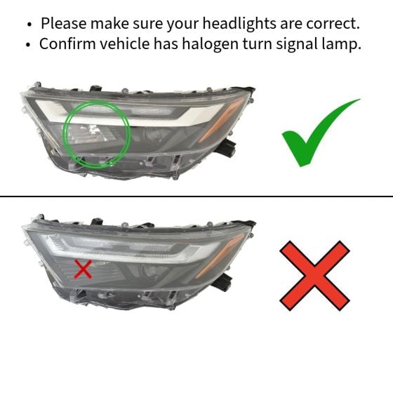 Right Passenger Side LED Headlight with Halogen Signal Light for