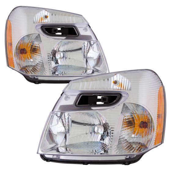 Headlights Front Lamps Left&Right Fits 2005-2009 Chevy Equinox Black