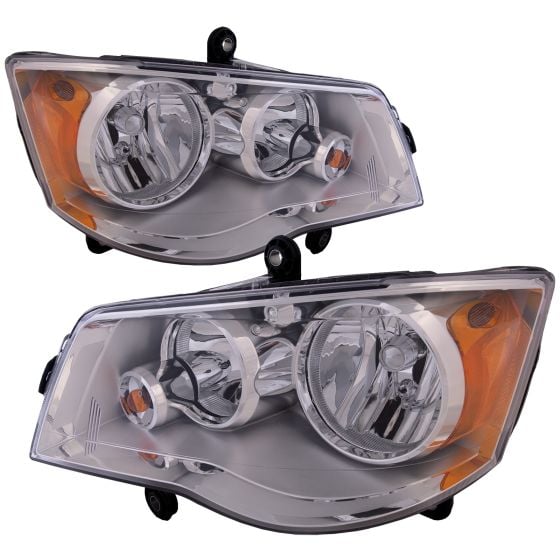 Headlights Set Fits Chrysler Town & Country 08-16 Pair CAPA
