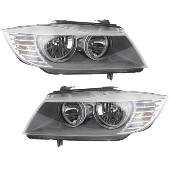 Headlight Fits BMW 3 Series Sedan Wagon Chrome Halogen Left Driver And  Right Passenger Side Headlamp Assembly