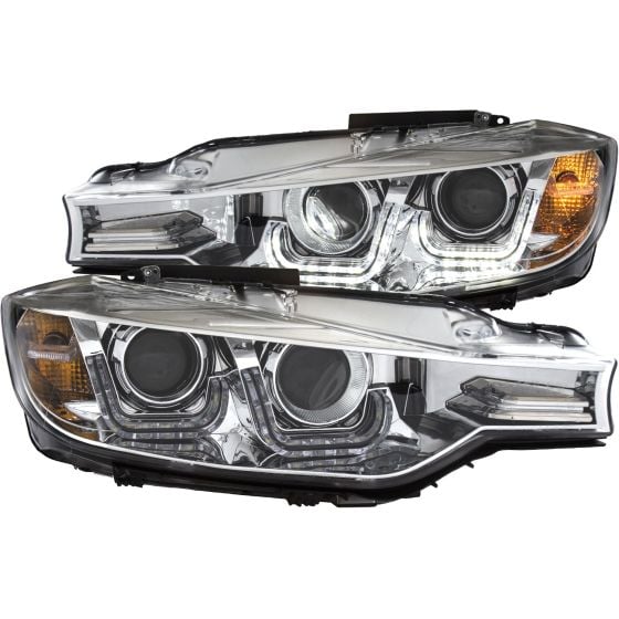 Chrome Housing Halogen Headlights Compatible with BMW 328d