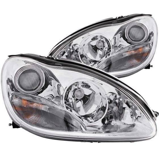 Chrome Housing Halogen Headlights Compatible with Mercedes-Benz