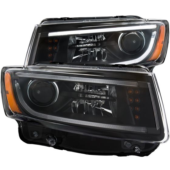 Halogen Projector Headlights For 2014-2018 Jeep Cherokee – Black Housing, Pair (Left & Right) By SEBLAFF - View #2
