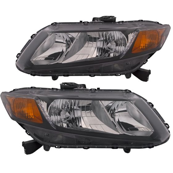 Headlight Pair Fits 2012 Honda Civic Coupe and Sedan CAPA
