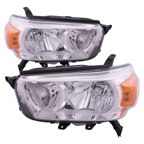 Chrome Factory-Style Headlight Assembly Set – Fits 2010-2013 Toyota 4Runner (Halogen, DOT/SAE)