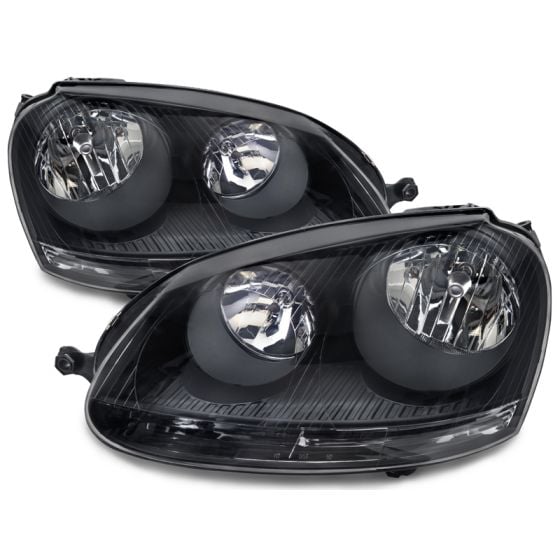 PERDE Black Housing Halogen Headlights Compatible with Volkswagen GTI ...