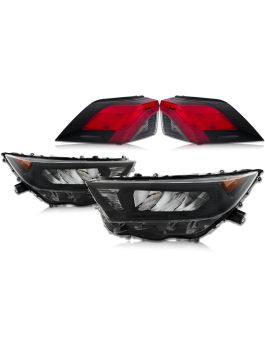 Halogen Headlight Replacement Pair Of Chrome Headlight Assemblies For 2009-2012 Toyota RAV4 - Halogen, Direct Replacement Toyota Rav4 Headlight Replacement