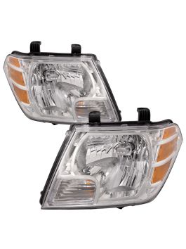 Black Halogen Headlight Assembly Pair For 2009-2021 Nissan Frontier – DOT/SAE Certified Direct Replacement