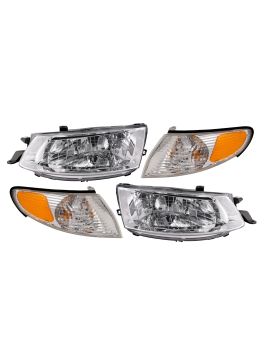 1999-2001 Toyota Solara 4-Piece Halogen Headlights Set w/Corner Lights ...