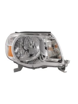 Black Composite Headlights Set – For Toyota Tacoma 2005-2011 – DOT Certified – H4 Halogen