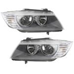 Headlight Fits BMW 3 Series Sedan Wagon Chrome Halogen Left Driver And Right Passenger Side Headlamp Assembly
