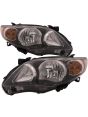 Pair Of Black Headlights For 2011-2013 Toyota Corolla S/XRS - Halogen, DOT Certified