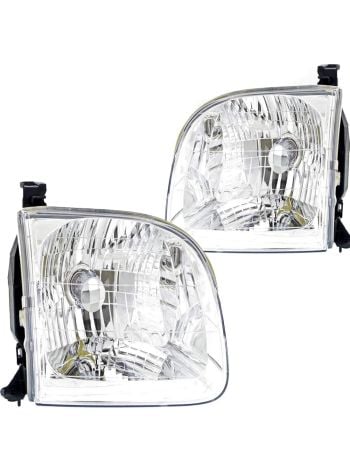 Headlights Pair For 01-04 Toyota Sequoia and Tundra Double Cab Model only CAPA Headlamp