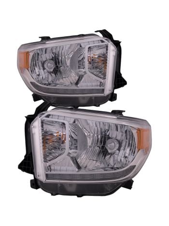 Headlights Fits 2014-2017 Toyota Tundra Halogen With LED Running