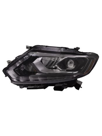 WEMOTO Headlights Assembly For 2014-2016 Nissan Rogue Replacement For 14 15 16 Rogue 4 Door Halogen Models; Headlight Assembly Pair LED DRL Strip Black Housing Clear Reflector Pair Set