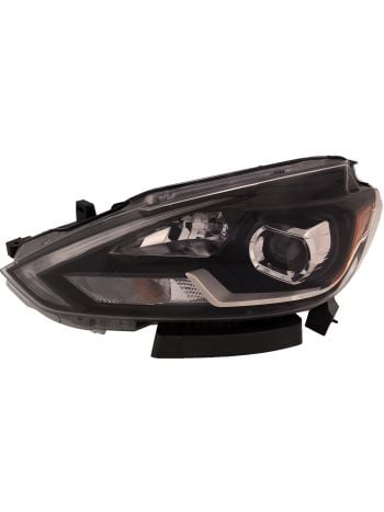 Headlight for Nissan Sentra 2018-2019 Driver Side LED Black Housing Head Lamp