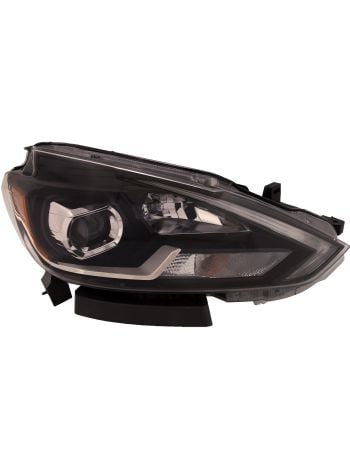 Headlight for Nissan Sentra 2018-2019 Passenger Side LED Black Housing Head Lamp