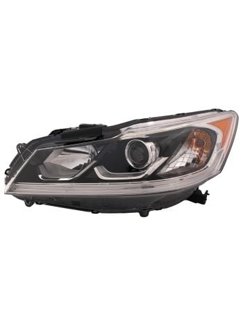Headlight Fits 2016-2017 Honda Accord Sedan LX Halogen Left Driver Side CAPA Certified Headlamp Assembly