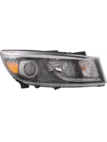 Headlight For Kia Sedona 15-18 Right Passenger CAPA Certified Halogen Headlight With Black Housing