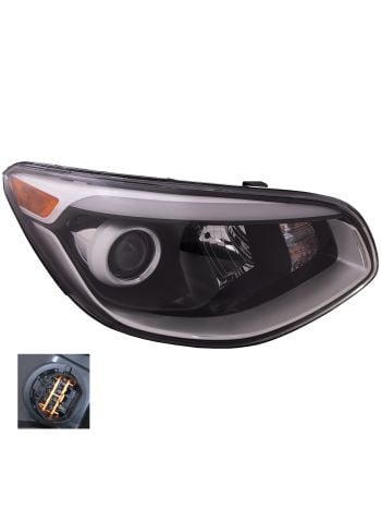 Headlight For 17-19 Kia Soul Right Passenger Halogen Headlamp