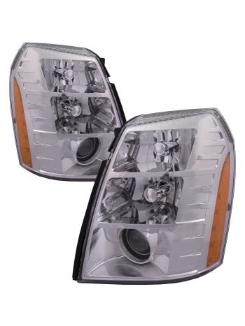 Headlights Set HID w/Bulb and Ballast (09 2nd Design) Right Passenger Driver Left Pair Fits 2009-2014 Cadillac Escalade EXT/ESV/Hybrid