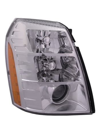 Headlight Fits Cadillac Escalade EXT/ESV/Hybrid CAPA Certified Chrome Housing HID 1st Design Includes Right Passenger Side Headlamp
