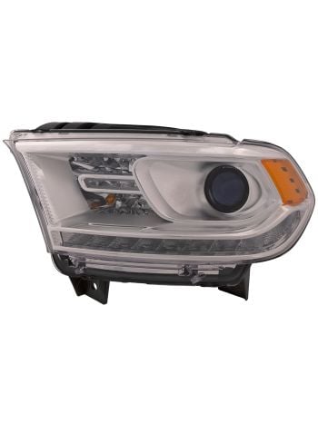 14-15 Dodge Durango Headlight W/ Daytime Running Light Chrome Trim CAPA Certified Left Hand Driver Side