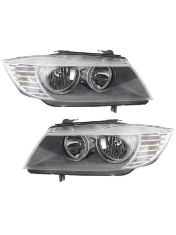Headlight Fits BMW 3 Series Sedan Wagon Chrome Halogen Left Driver And Right Passenger Side Headlamp Assembly
